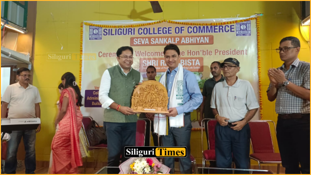सिलीगुड़ी कॉलेज ऑफ कॉमर्स में ‘सेवा संकल्प अभियान’, सांसद राजू बिष्ट का भव्य स्वागत