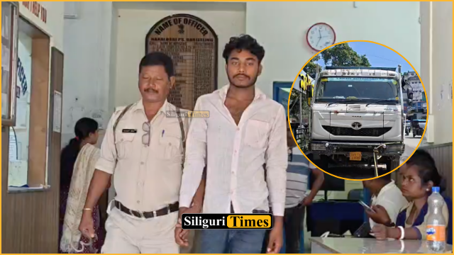 नक्सलबाड़ी पुलिस की कार्रवाई में बालू लदा डंपर जब्त, चालक गिरफ्तार