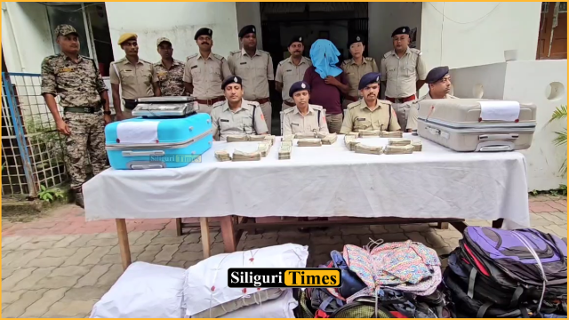 जलपाईगुड़ी में 23 किलो गांजा और 24 लाख रुपये बरामद, एक गिरफ्तार